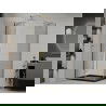 Mexen Roma cabine de douche pivotante 80 x 100 cm, transparent, dorée + receveur Flat, noir - 854-080-100-50-00-4070G