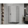 Mexen Roma cabine de douche pivotante 120 x 80 cm, transparent, chrome + receveur plat, noir - 854-120-080-01-00-4070