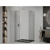 Mexen Roma cabine de douche pivotante 90 x 120 cm, transparente, chrome + receveur plat, noir - 854-090-120-01-00-4070