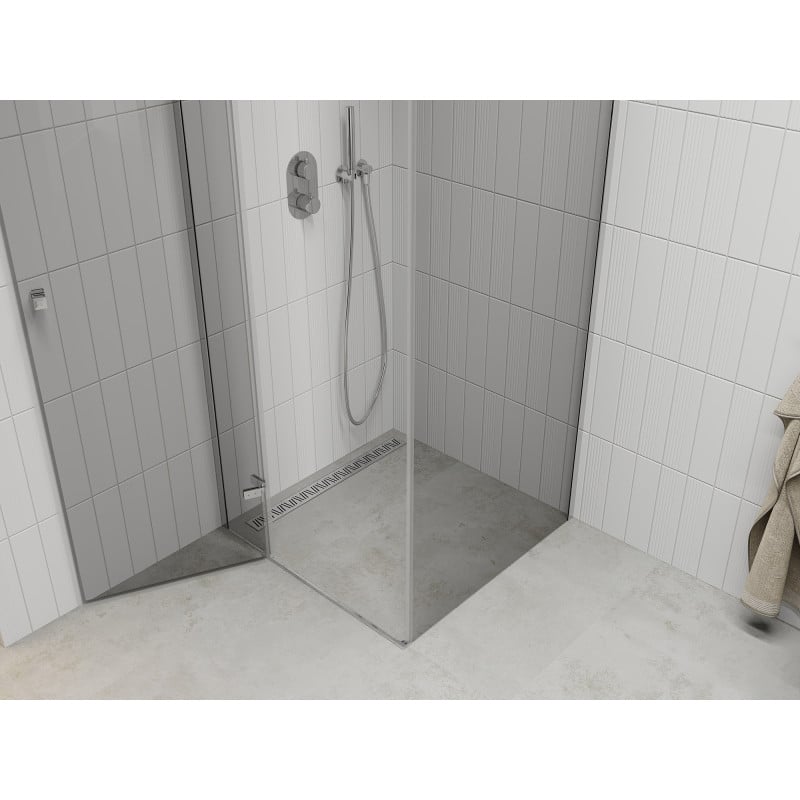 Mexen Roma cabine de douche pivotante 80 x 80 cm, transparent, chromé - 854-080-080-01-00