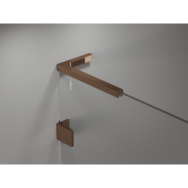 Mexen Lunar L cabine de douche pivotante droite 100 x 80 cm, transparente, or rose - 834L-100-080-60-00-P