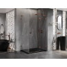 Mexen Lunar L cabine de douche pivotante droite 100 x 80 cm, transparente, or rose - 834L-100-080-60-00-P