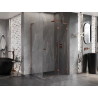 Mexen Lunar L cabine de douche pivotante droite 100 x 80 cm, transparente, or rose - 834L-100-080-60-00-P