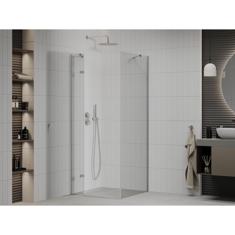 Mexen Roma cabine de douche pivotante 100 x 100 cm, transparent, chrome - 854-100-100-01-00