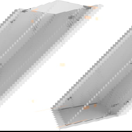 Mexen Lunar L cabine de douche pivotante droite 80 x 80 cm, transparent, cuivre brossé - 834L-080-080-65-00-P