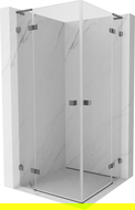 Mexen Lunar L Duo cabine de douche pivotante 110 x 110 cm, transparent, métal canon - 834L-110L-110P-95-00