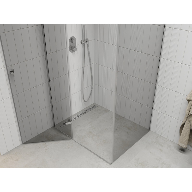 Mexen Roma Cabine de douche à porte battante 90 x 70 cm, transparente, chromée - 854-090-070-01-00