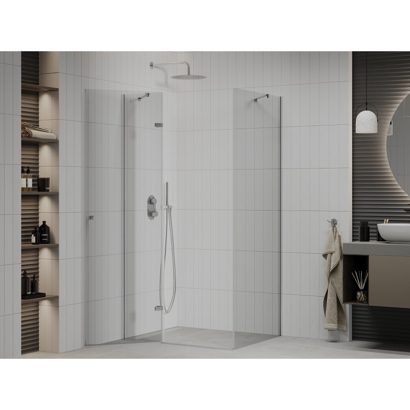 Mexen Roma Cabine de douche à porte battante 90 x 70 cm, transparente, chromée - 854-090-070-01-00