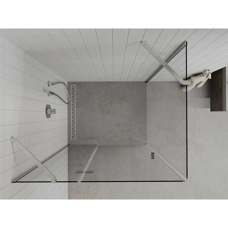 Mexen Roma Cabine de douche à porte battante 90 x 70 cm, transparente, chromée - 854-090-070-01-00
