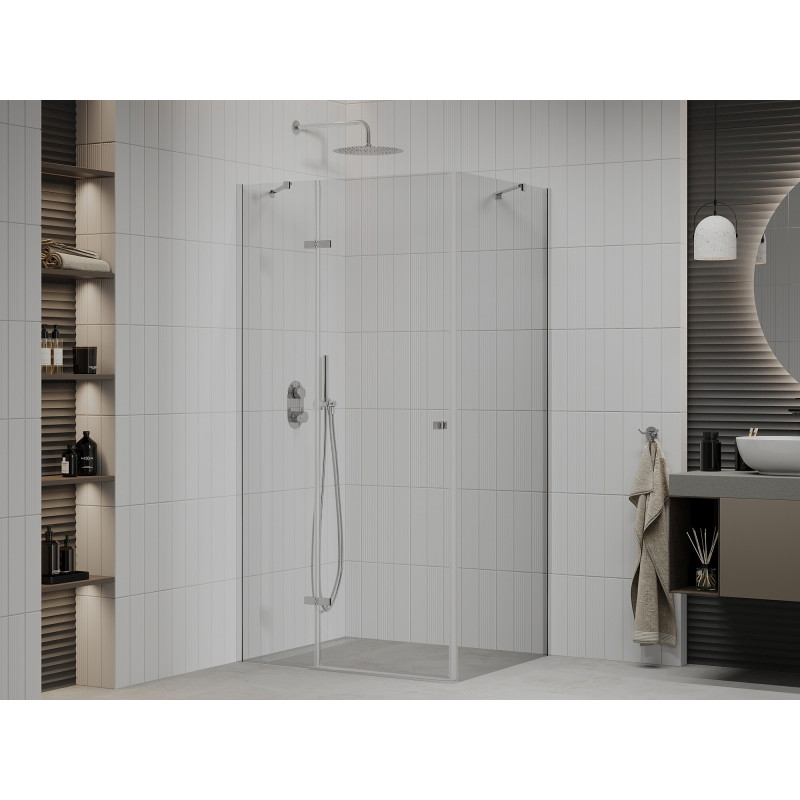 Mexen Roma Cabine de douche à porte battante 90 x 70 cm, transparente, chromée - 854-090-070-01-00