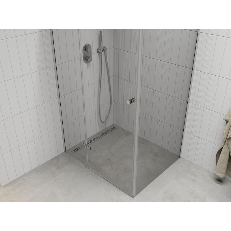 Mexen Roma cabine de douche avec porte battante 90 x 100 cm, transparente, chromée - 854-090-100-01-00