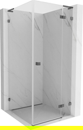 Mexen Lunar L cabine de douche battante droite 90 x 90 cm, transparent, gun gray brossé - 834L-090-090-66-00-P
