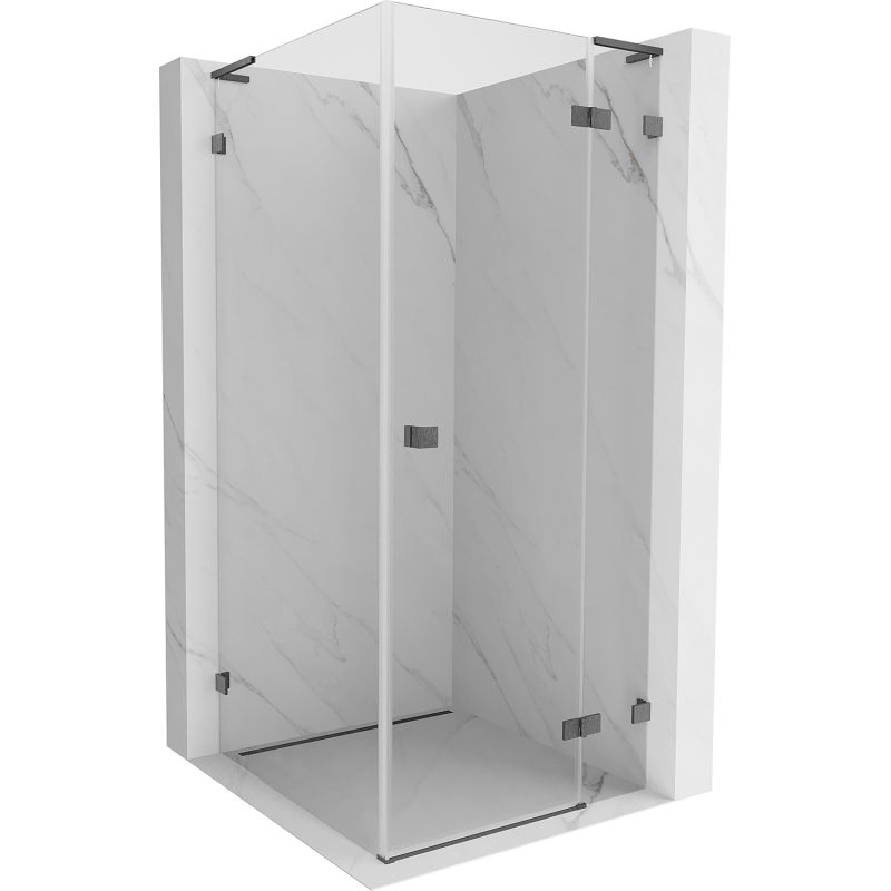 Mexen Lunar L cabine de douche porte battante droite 100 x 100 cm, transparent, gris pistolet brossé - 834L-100-100-66-00-P