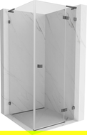 Mexen Lunar L cabine de douche porte battante droite 100 x 100 cm, transparent, gris pistolet brossé - 834L-100-100-66-00-P