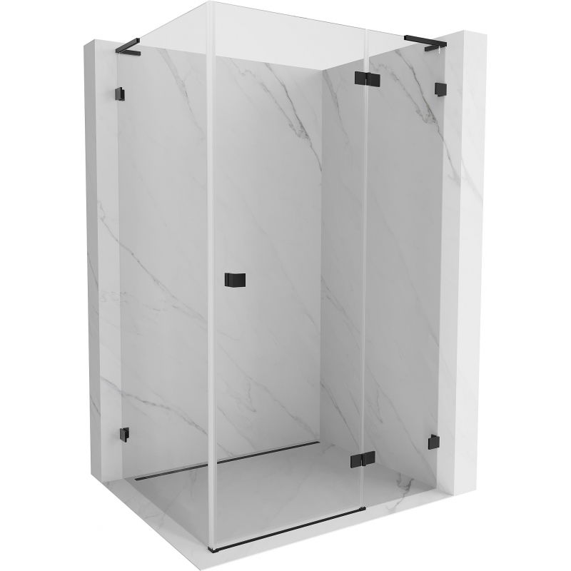 Mexen Lunar L cabine de douche pivotante droite 75 x 70 cm, transparent, noir - 834L-075-070-70-00-P