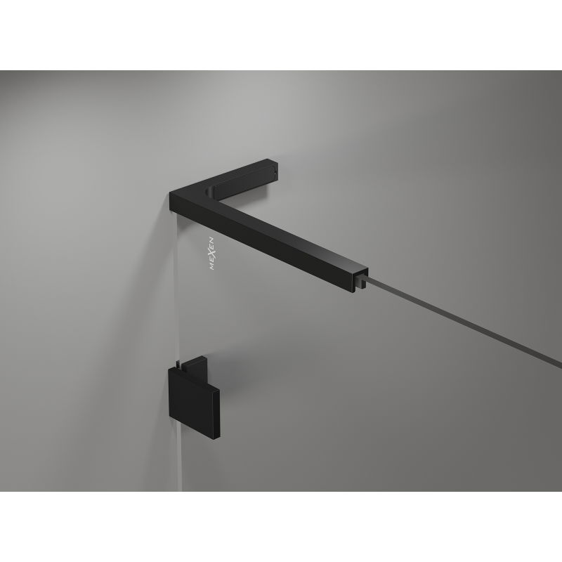 Mexen Lunar L cabine de douche pivotante droite 80 x 80 cm, transparent, noir - 834L-080-080-70-00-P
