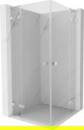 Mexen Lunar L Duo cabine de douche pivotante 70 x 70 cm, transparent, nickel brossé - 834L-070L-070P-97-00