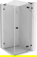 Mexen Lunar L cabine de douche pivotante droite 100 x 100 cm, transparent, noire - 834L-100-100-70-00-P
