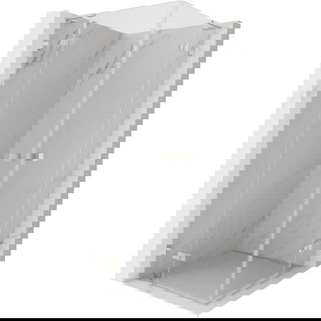 Mexen Lunar L Duo cabine de douche battante 75 x 75 cm, transparent, nickel brossé - 834L-075L-075P-97-00