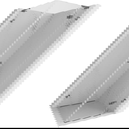 Mexen Lunar L cabine de douche pivotante droite 80 x 80 cm, transparent, couleur canon de fusil - 834L-080-080-95-00-P