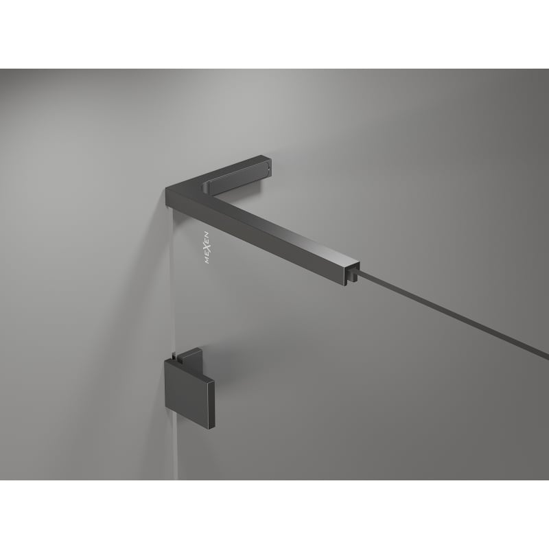 Mexen Lunar L cabine de douche pivotante droite 100 x 90 cm, transparent, métal gris - 834L-100-090-95-00-P