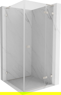 Mexen Lunar L cabine de douche pivotante droite 70 x 70 cm, transparent, nickel brossé - 834L-070-070-97-00-P