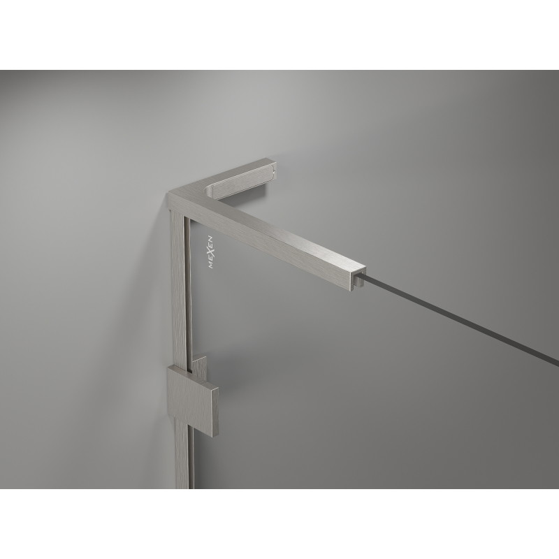 Mexen Lunar L Duo cabine de douche pivotante gauche 90 x 80 cm, transparent, nickel brossé - 834L-090L-080P-97-00