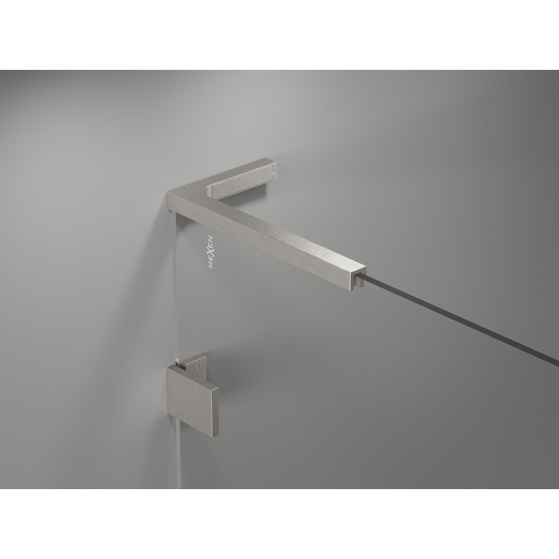 Mexen Lunar L Duo cabine de douche pivotante gauche 90 x 80 cm, transparent, nickel brossé - 834L-090L-080P-97-00