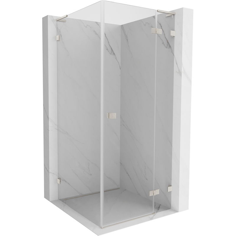 Mexen Lunar L cabine de douche pivotante droite 100 x 100 cm, transparent, nickel brossé - 834L-100-100-97-00-P
