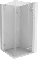 Mexen Lunar L cabine de douche pivotante droite 100 x 100 cm, transparent, nickel brossé - 834L-100-100-97-00-P