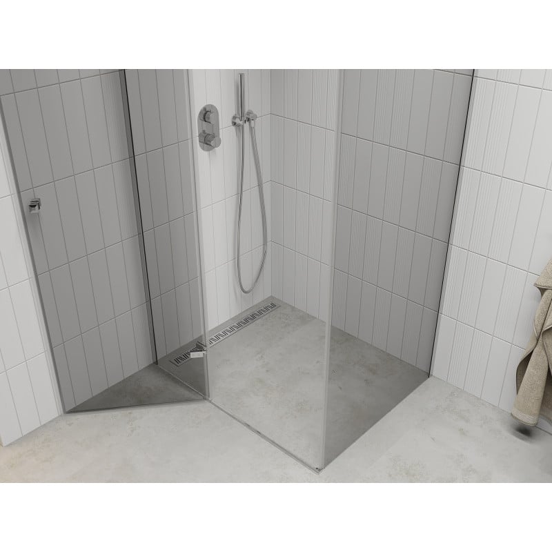 Mexen Roma cabine de douche pivotante 110 x 80 cm, transparent, chromé - 854-110-080-01-00