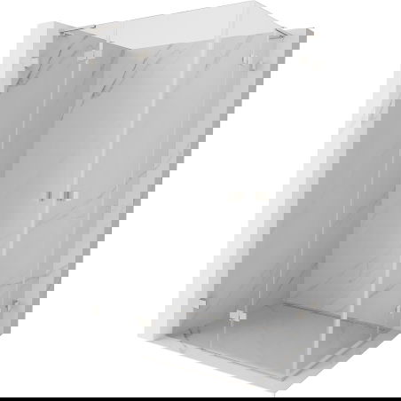 Mexen Lunar L Duo cabine de douche à charnière 100 x 85 cm, transparent, nickel brossé - 834L-100L-085P-97-00