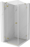 Mexen Lunar cabine de douche pivotante gauche 70 x 70 cm, transparent, dorée - 834-070-070-50-00-L