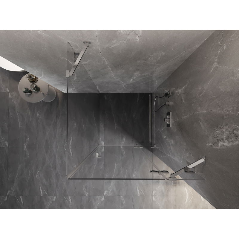 Mexen Lunar cabine de douche pivotante droite 80 x 80 cm, transparent, chrome - 834-080-080-01-00-P