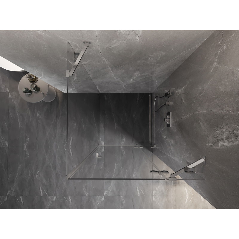 Mexen Lunar cabine de douche pivotante droite 90 x 90 cm, transparent, chrome - 834-090-090-01-00-P