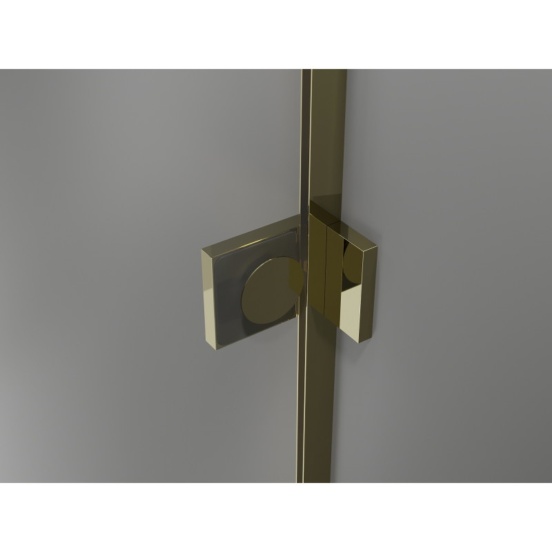 Mexen Lunar cabine de douche pivotante droite 90 x 90 cm, transparent, or - 834-090-090-50-00-P