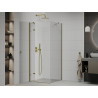 Mexen Roma cabine de douche pivotante 90 x 90 cm, transparente, dorée - 854-090-090-50-00