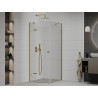 Mexen Roma cabine de douche pivotante 90 x 90 cm, transparente, dorée - 854-090-090-50-00