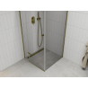 Mexen Roma cabine de douche pivotante 90 x 90 cm, transparente, dorée - 854-090-090-50-00