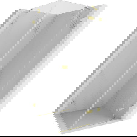 Mexen Lunar cabine de douche pivotante droite 80 x 80 cm, transparent, or brossé - 834-080-080-55-00-P