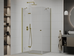 Mexen Roma cabine de douche pivotante 70 x 90 cm, transparente, dorée - 854-070-090-50-00