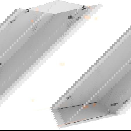 Mexen Lunar cabine de douche pivotante droite 70 x 70 cm, transparent, or rose - 834-070-070-60-00-P