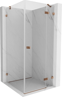 Mexen Lunar cabine de douche pivotante droite 80 x 80 cm, transparent, or rose - 834-080-080-60-00-P