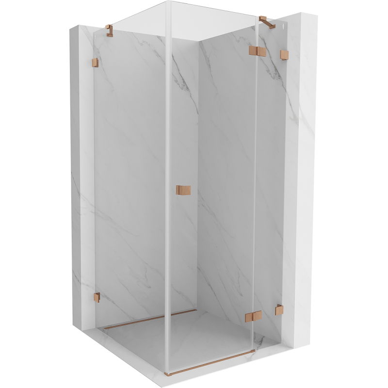 Mexen Lunar cabine de douche à charnière droite 70 x 70 cm, transparent, cuivre brossé - 834-070-070-65-00-P