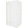 Mexen Roma cabine de douche battante 90 x 80 cm, transparent, or - 854-090-080-50-00