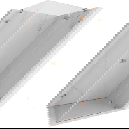 Mexen Lunar cabine de douche pivotante droite 80 x 70 cm, transparent, cuivre brossé - 834-080-070-65-00-P