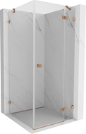 Mexen Lunar cabine de douche pivotante droite 100 x 100 cm, transparent, cuivre brossé - 834-100-100-65-00-P