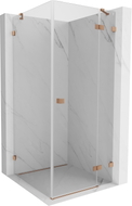 Mexen Lunar cabine de douche pivotante droite 100 x 100 cm, transparente, cuivre brossé - 834-100-100-65-00-P
