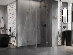 Mexen Lunar cabine de douche battante droite 70 x 70 cm, transparent, gris canon brossé - 834-070-070-66-00-P