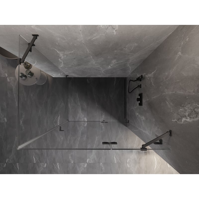 Mexen Lunar cabine de douche pivotante droite 85 x 80 cm, transparent, gris canon brossé - 834-085-080-66-00-P